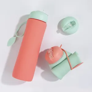 Foldable silicone water bottle