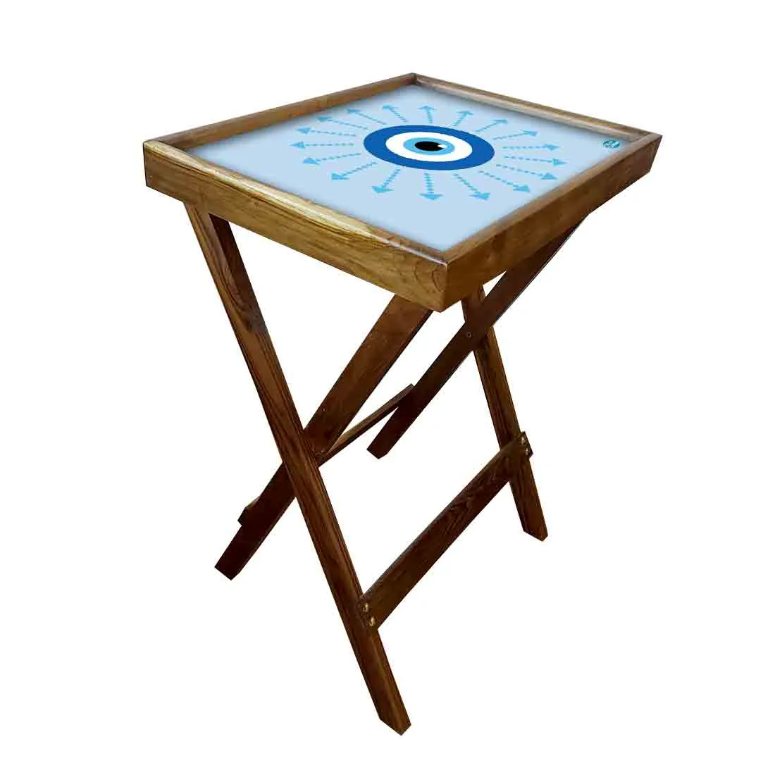 Folding TV Tray Table for Eating Breakfast Serving Table - Evil Eye Protector