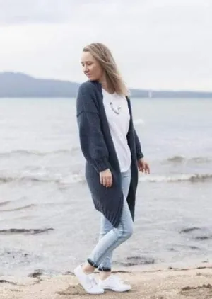 Fran Longline Cardigan, The Woven Knitting Pattern