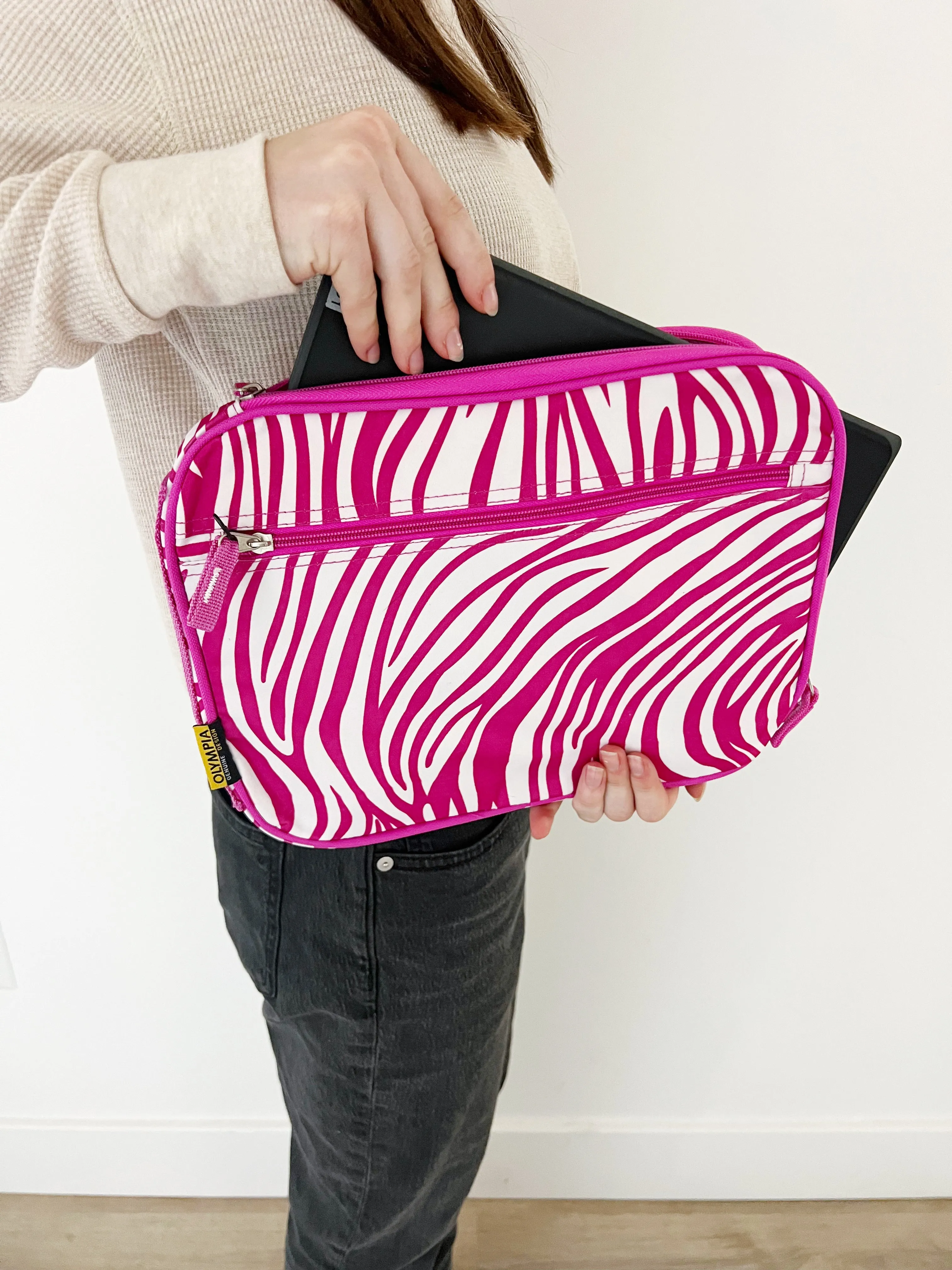 Gift for: Teen/College/Working Gal:  Pink Zebra Laptop bag purse