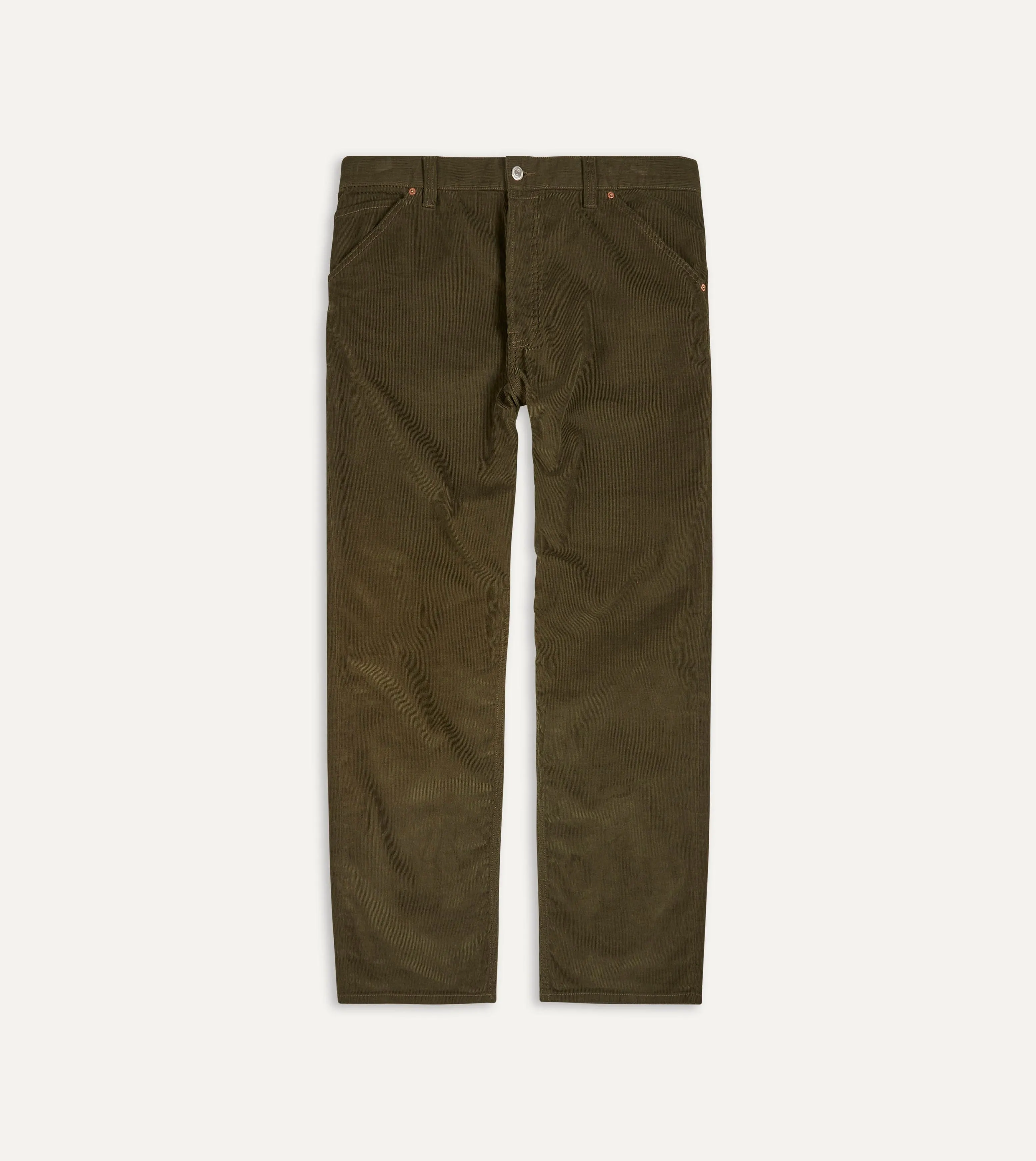 Green Japanese Selvedge Needlecord Five-Pocket Trousers