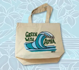 Green with Aloha Wave Tote Bag