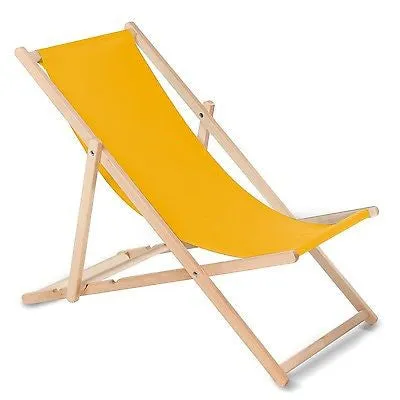 GreenBlue GB183 Wooden Deck Chair Beech Foldable 3-Position Classic Green