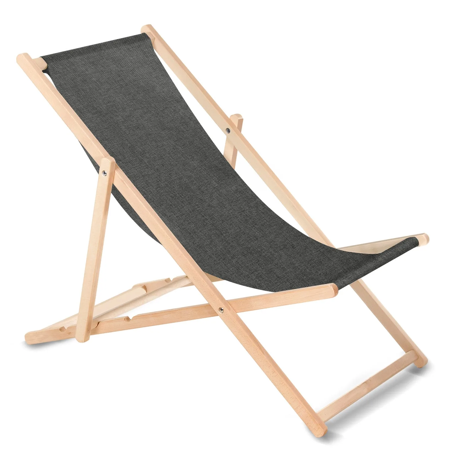 GreenBlue GB183M Classic beech deckchair Melange black