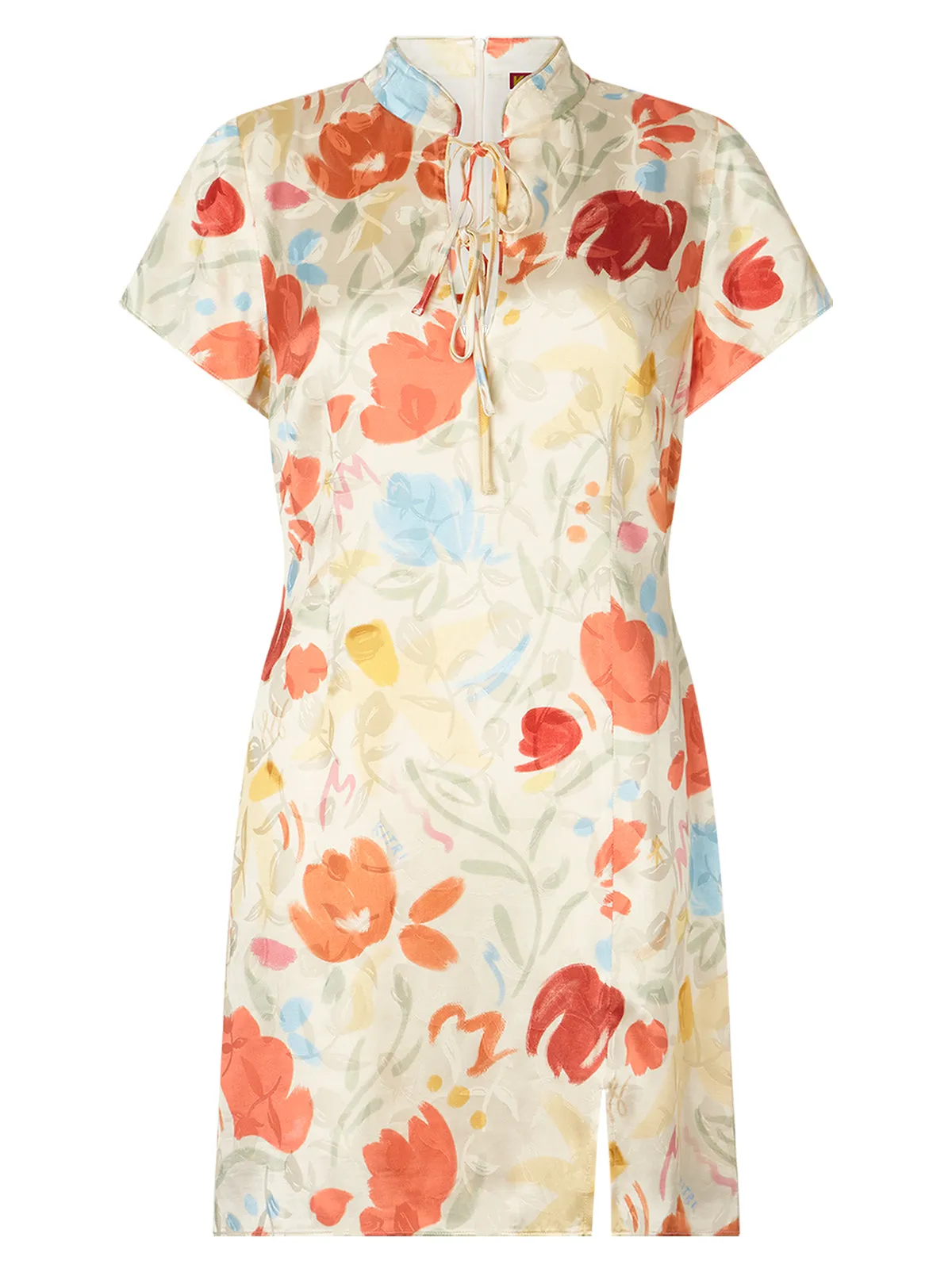 Gretchen Pastel Floral Jacquard Mini Dress