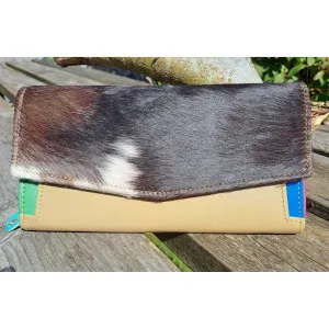 Handmade Boho Hair on Hide Long Clutch|Clutch Boho Hir wedi wneud â llaw