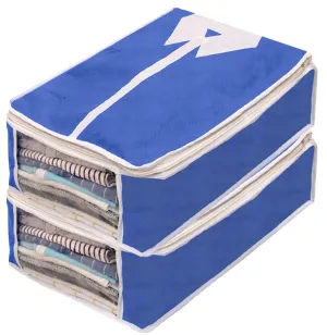 Heart Home Shirts & Clothing Organizer With Clear Window- Pack of 2 (Blue)-HS43HEARTH26157