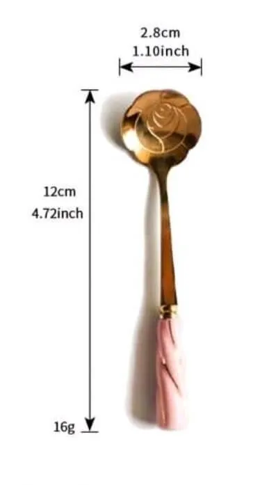 Home Decor - Exquisite flower spoon - pink handle