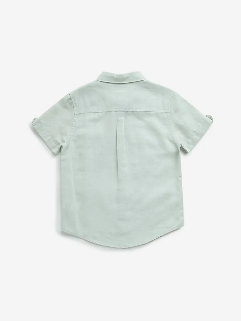 HOP Kids Sage Blended Linen Shirt