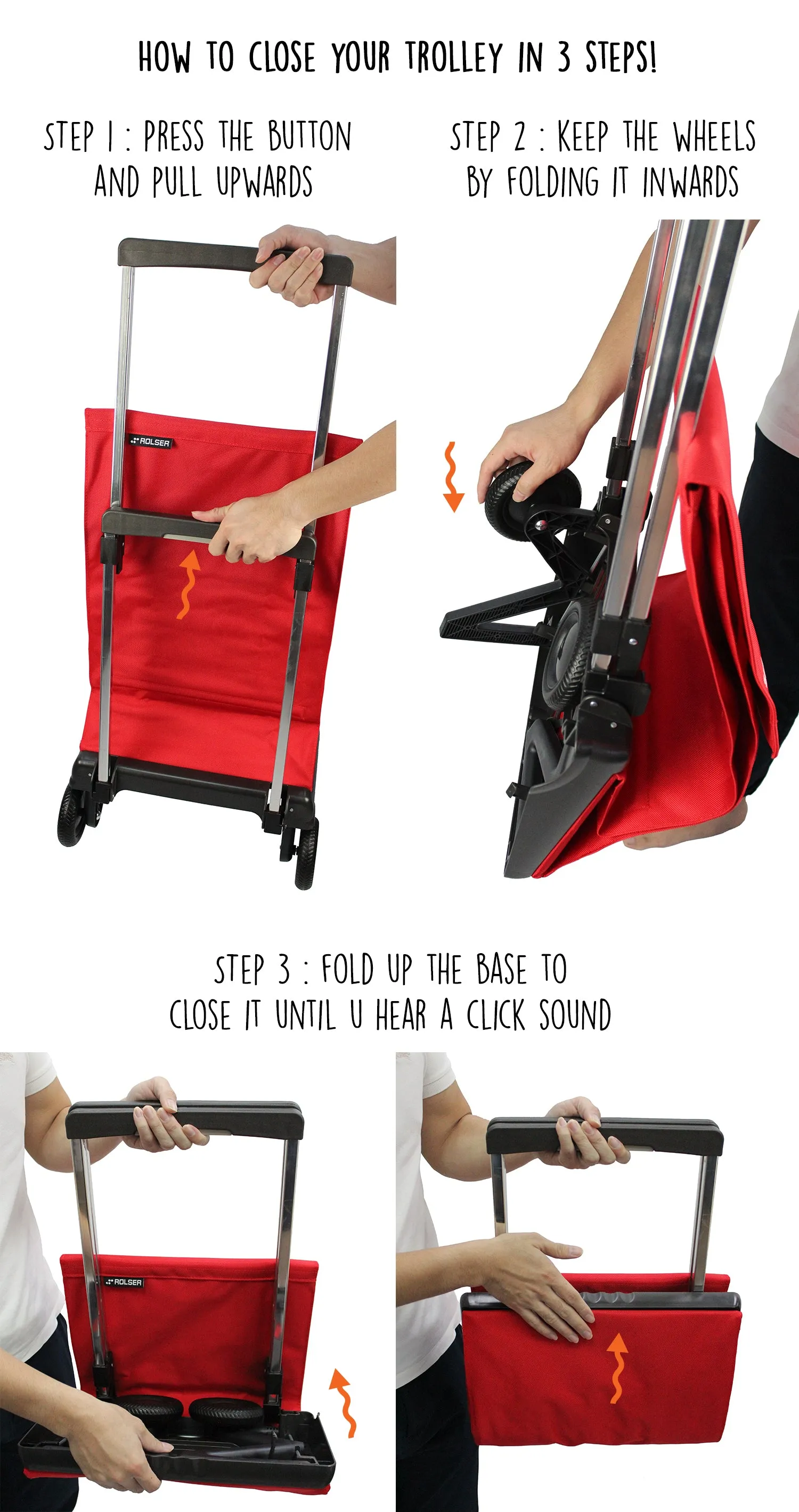 J40117 Rolser Plegamatic Foldable Shopping Trolley (Red)