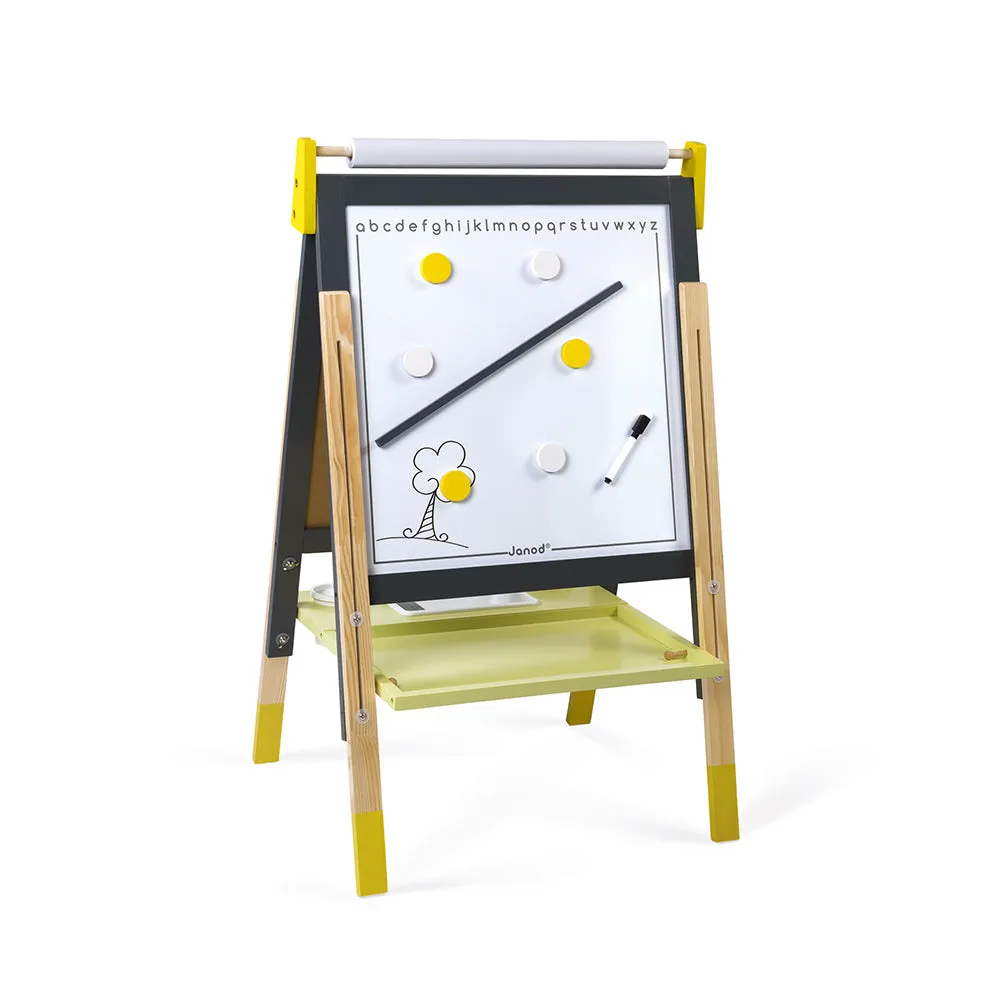 Janod Adjustable Easel Grey/Yellow