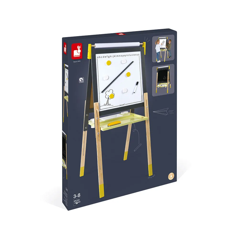 Janod Adjustable Easel Grey/Yellow