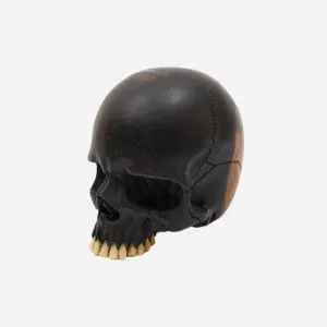 Jawless Skull - Hand Carved Black Ebony Wood Skull Large 5.75"  Human Skull Replica Skeleton Head