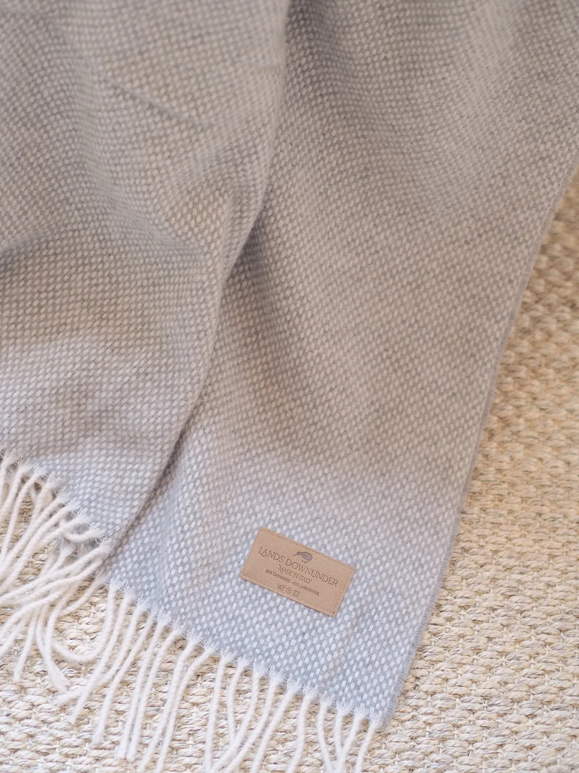 Juno Light Grey Cashmere Throw