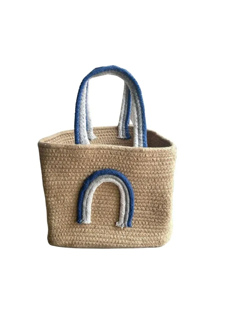 Jute Rainbow Handbag | 10 x 7 x 5 inches