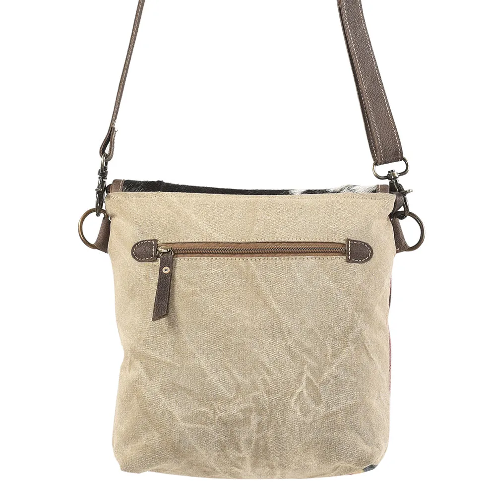 KB217 - KB217-MESSENGER Leather and Upcycled Canvas Ladies Bag 12 x 12 - KB217