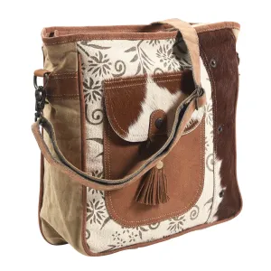 KB414 - KB414 -MESSENGER Real Cowhide Leather and Upcycled Canvas Ladies Bag Standard KB414 - KB414