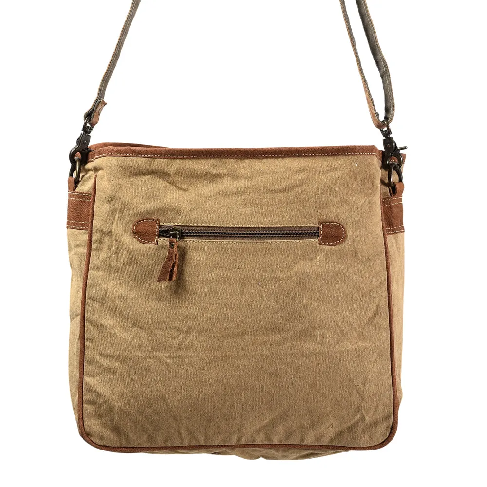 KB414 - KB414 -MESSENGER Real Cowhide Leather and Upcycled Canvas Ladies Bag Standard KB414 - KB414