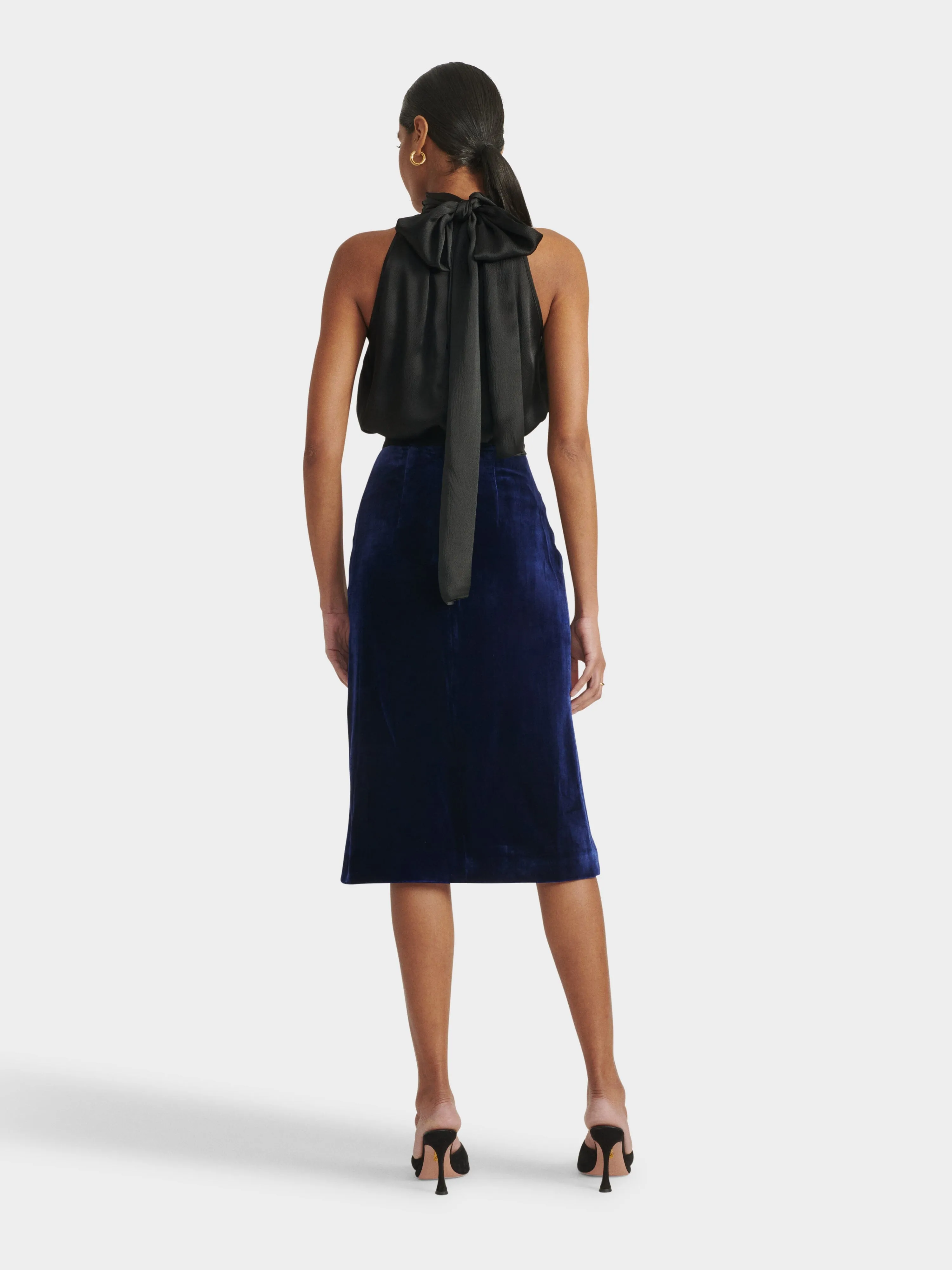 Kirsten Embellished Bows Skirt in Sapphire