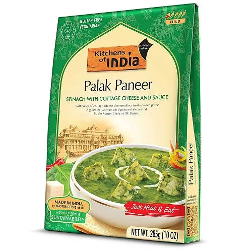 Kitchens of India Palak Paneer - Spinach with Cottage Cheese and Sauce, 10 oz