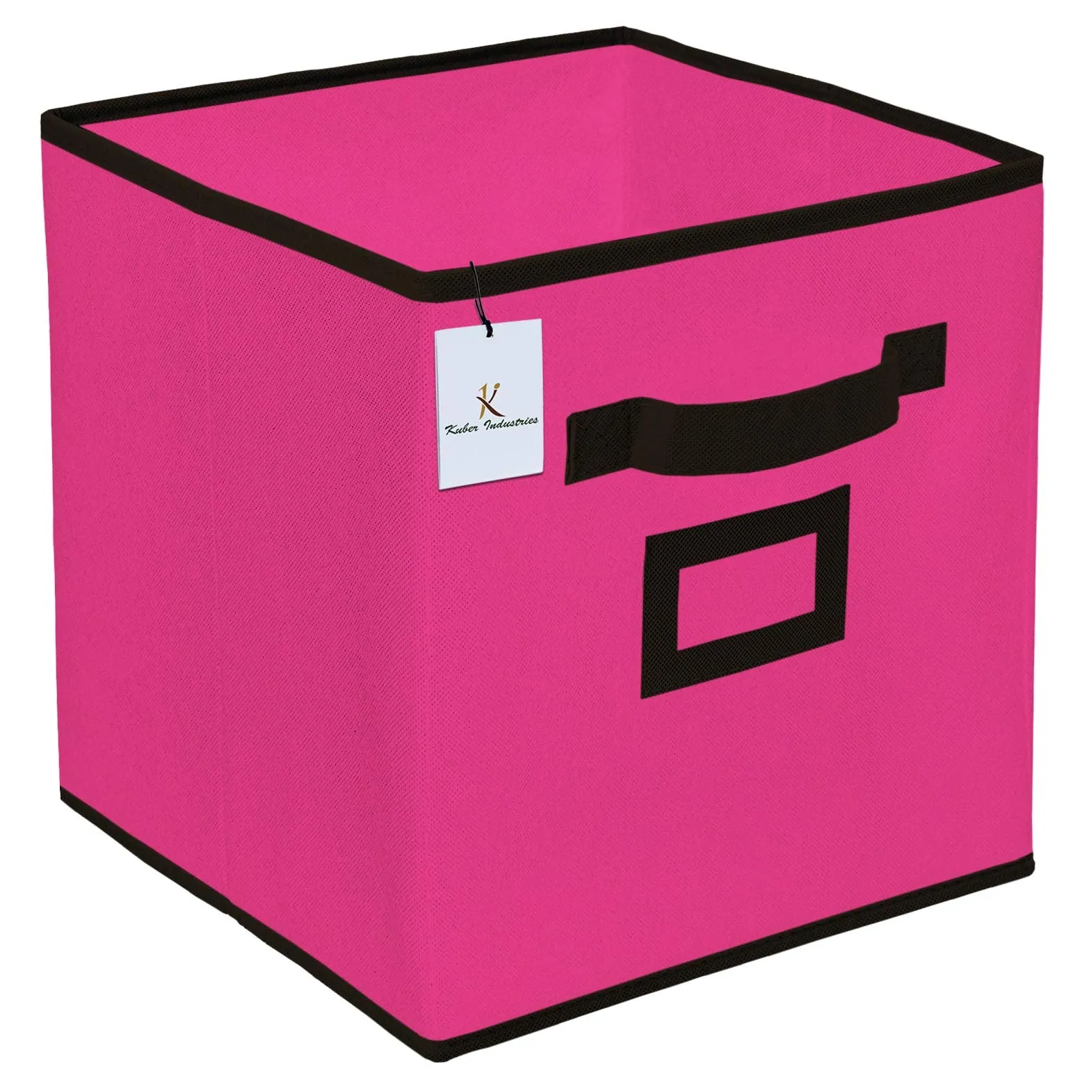 Kuber Industries CTKTC035327 Non Woven Foldable Storage Organiser Cubes/Boxes (Pink, Coffee, Small, Large) - 2 Pieces