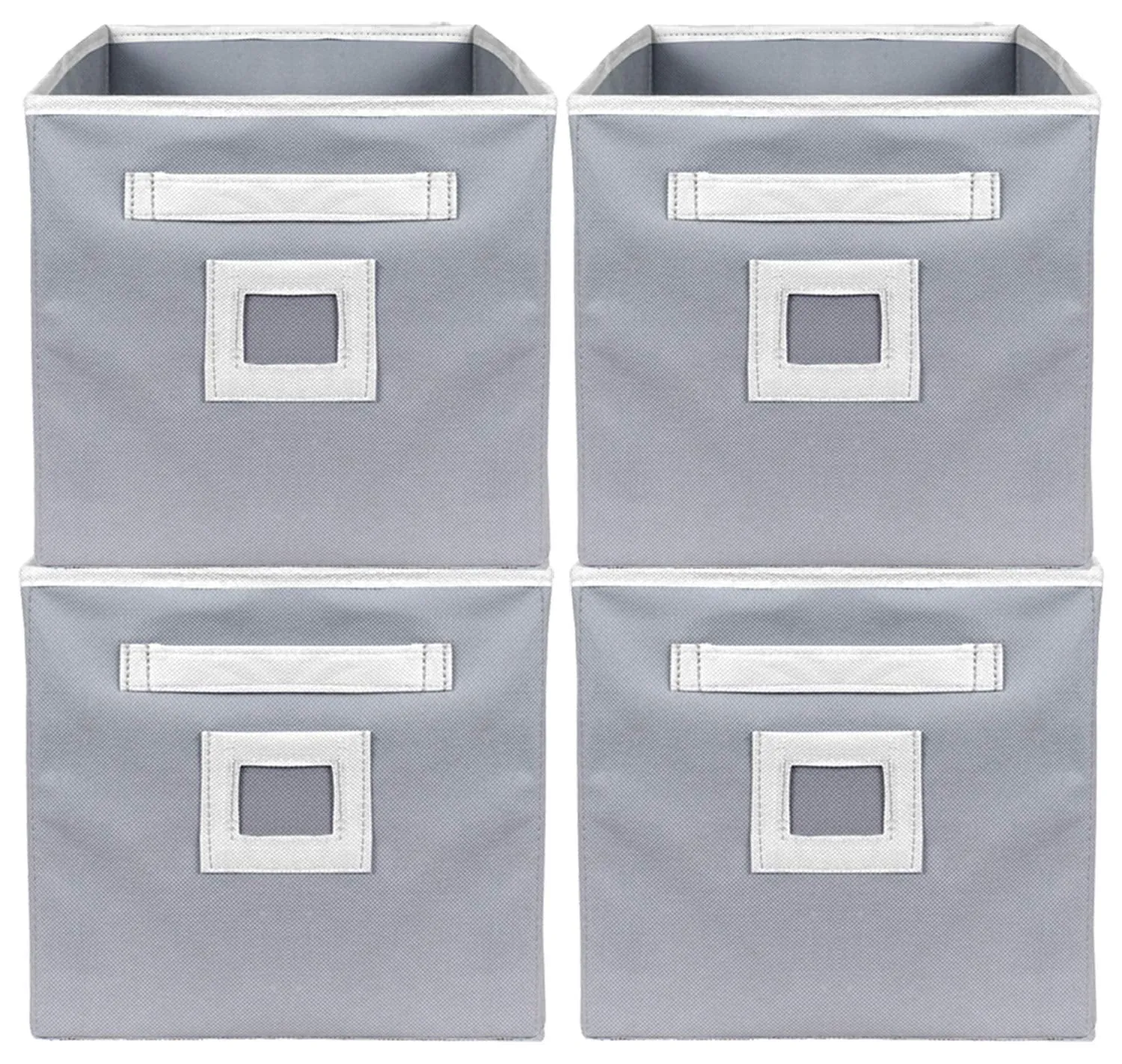 Kuber Industries Non Woven 4 Pieces Large Foldable Storage Organiser Cubes/Boxes (Grey) - CTKTC35811