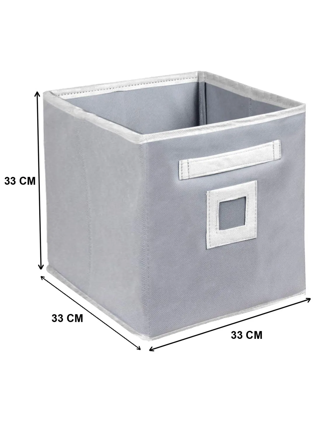 Kuber Industries Non Woven 4 Pieces Large Foldable Storage Organiser Cubes/Boxes (Grey) - CTKTC35811