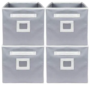 Kuber Industries Non Woven 4 Pieces Large Foldable Storage Organiser Cubes/Boxes (Grey) - CTKTC35811