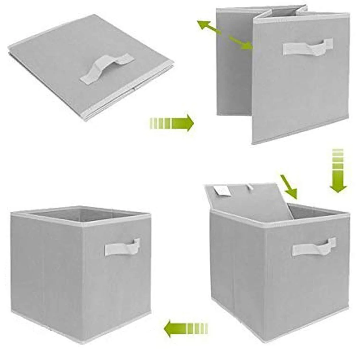 Kuber Industries Square Non Woven 3 Pieces Small Foldable Storage Organiser Cubes/Boxes (Coffee) - CTKTC35138