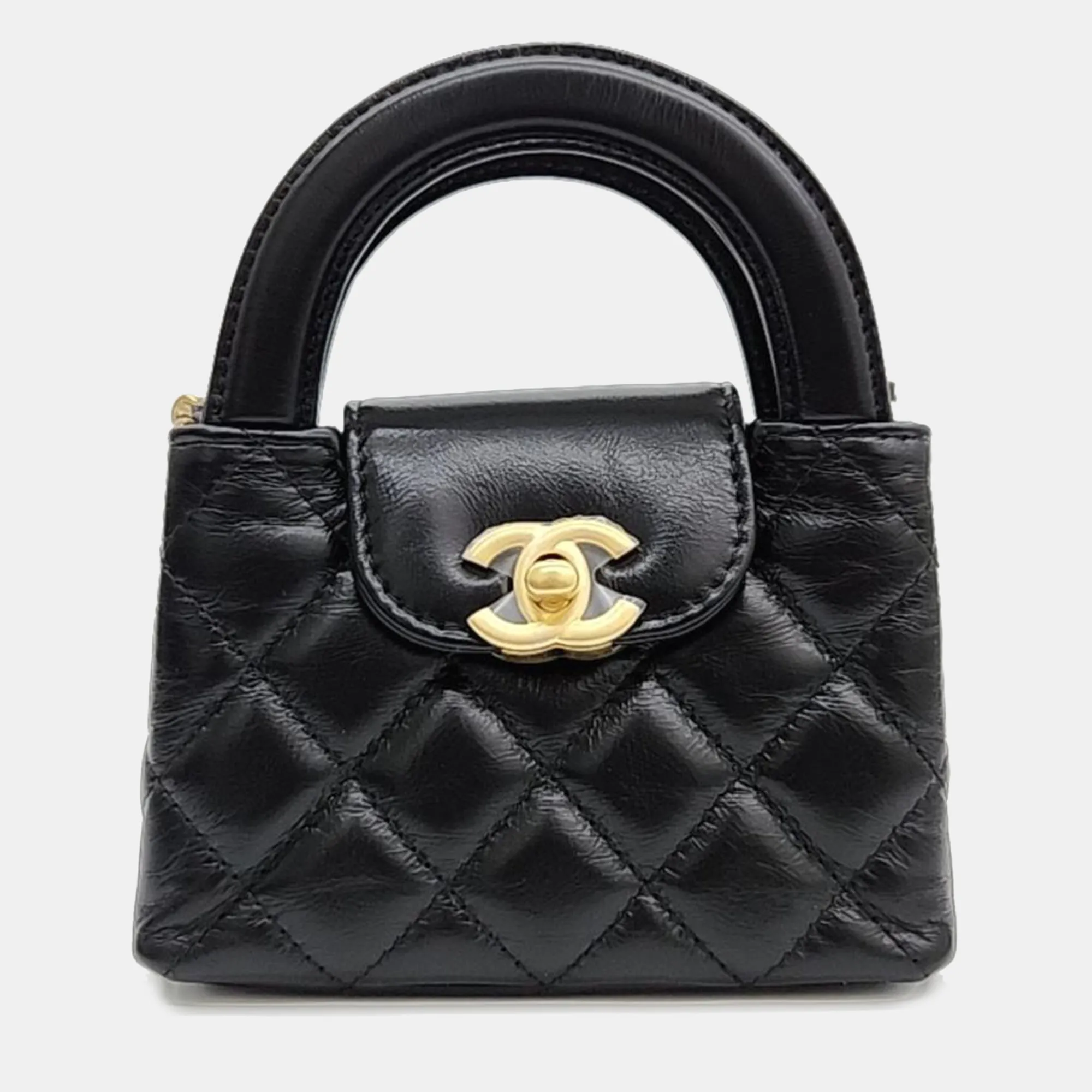 Leather Black Mini Shopping Bag