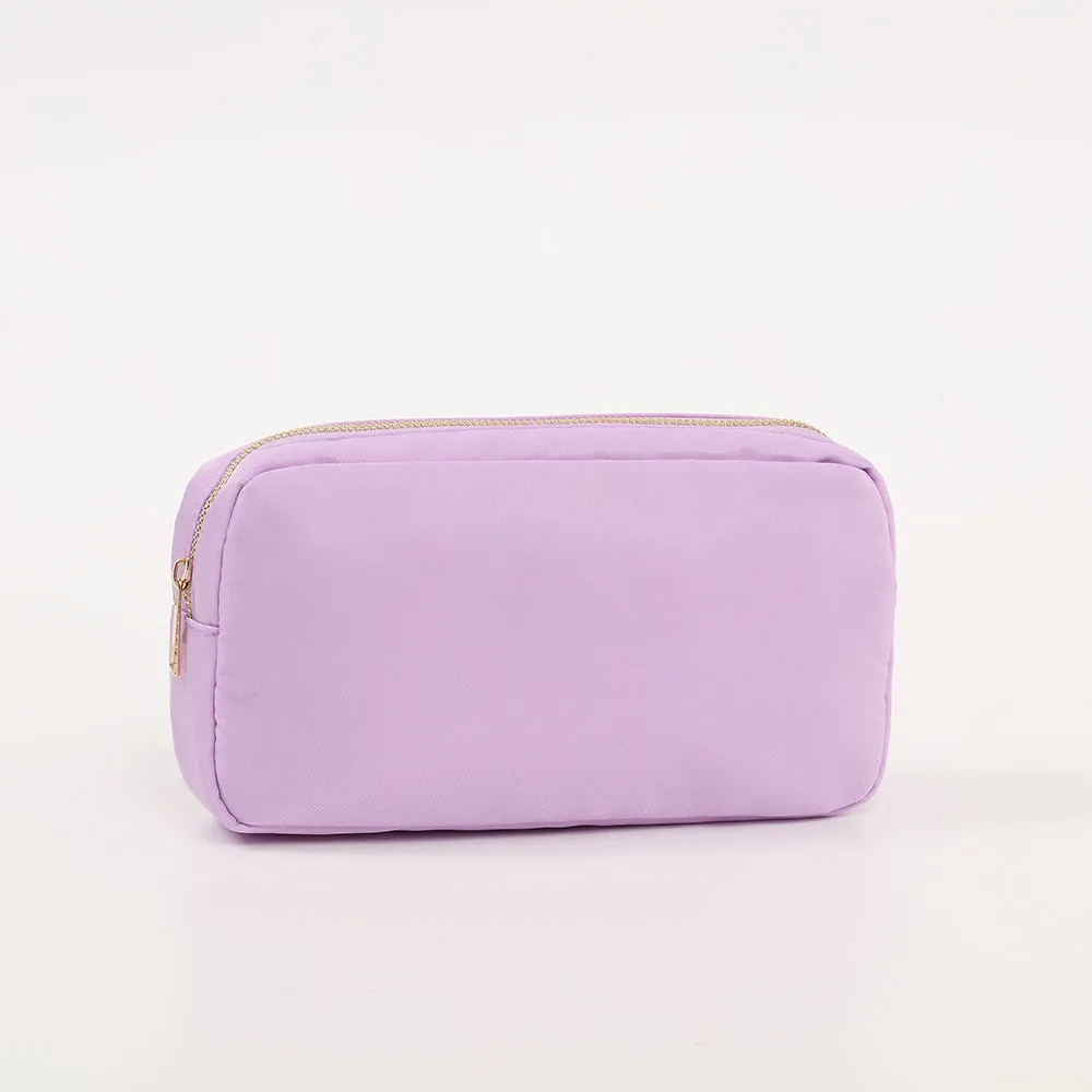 Medium Nylon Zippered Cosmetic Bag - Assorted Colors