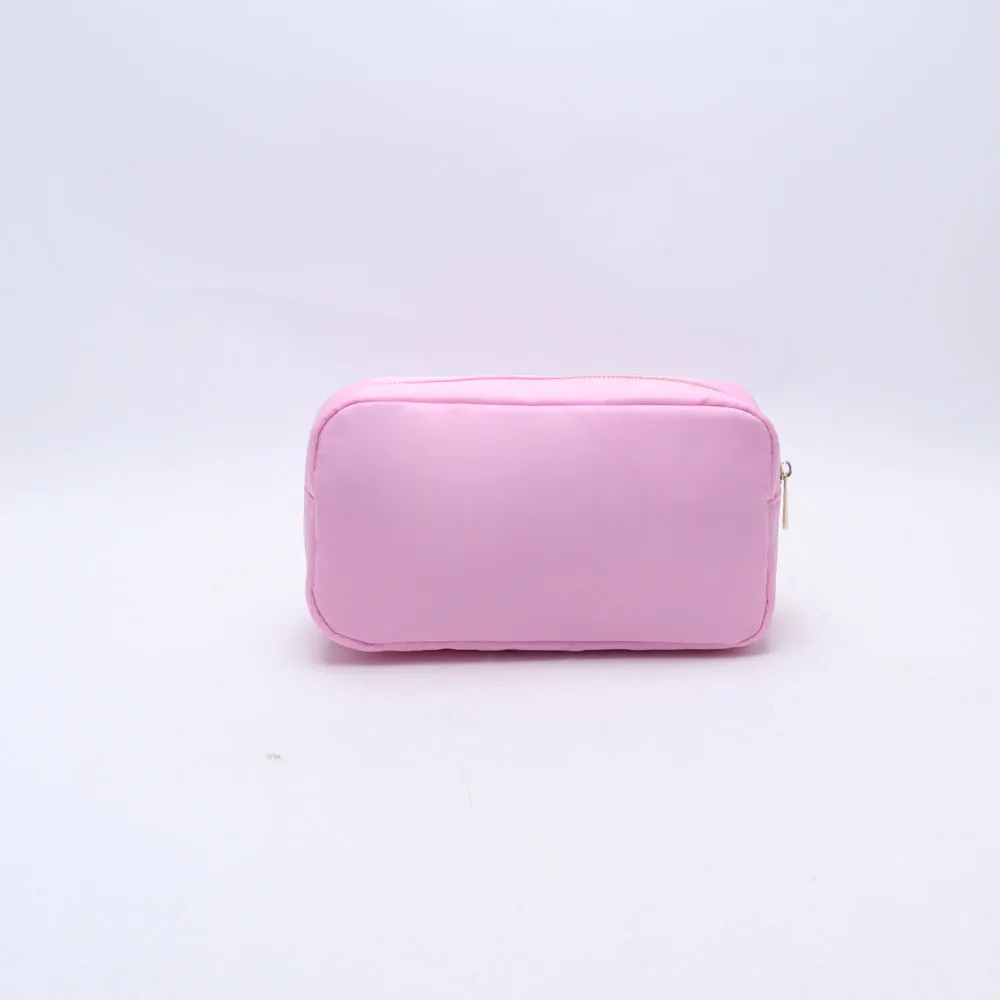 Medium Nylon Zippered Cosmetic Bag - Assorted Colors