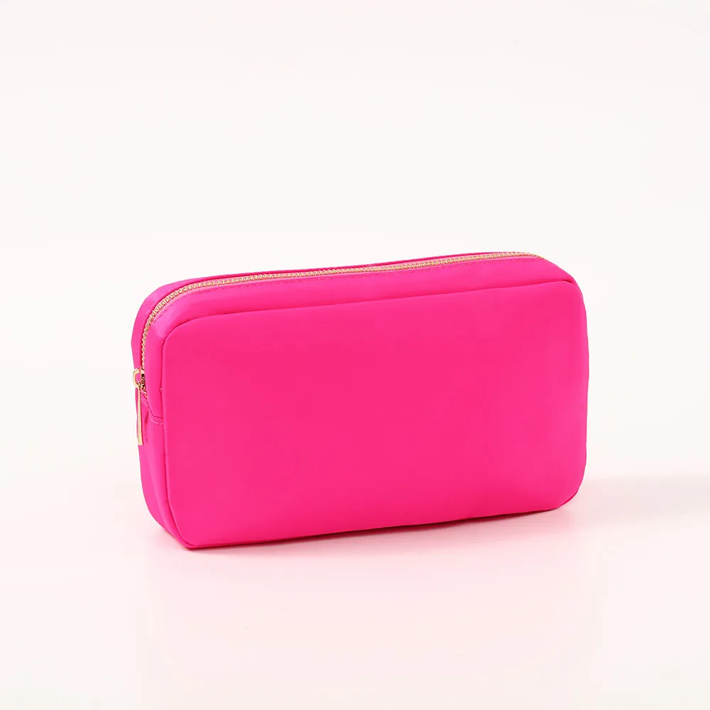 Medium Nylon Zippered Cosmetic Bag - Assorted Colors