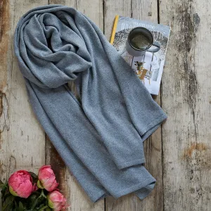 Merino Wool Wrap In Light Grey