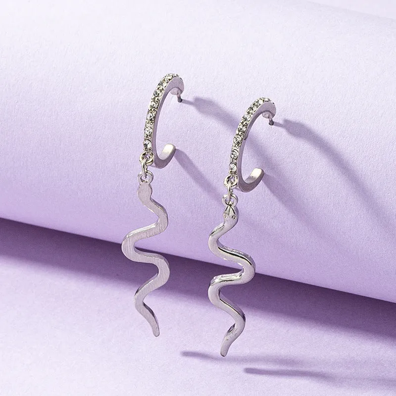 Metallic Serpent Earrings - Exquisite Cross-Border Fashion Jewelry