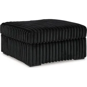 Midnight-Madness Oversized Accent Ottoman - Onyx