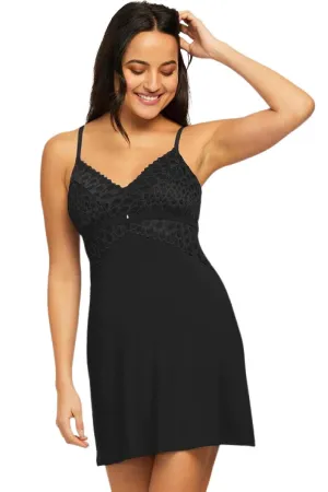 Montelle Bust Support A-Line Chemise, Black (9397)