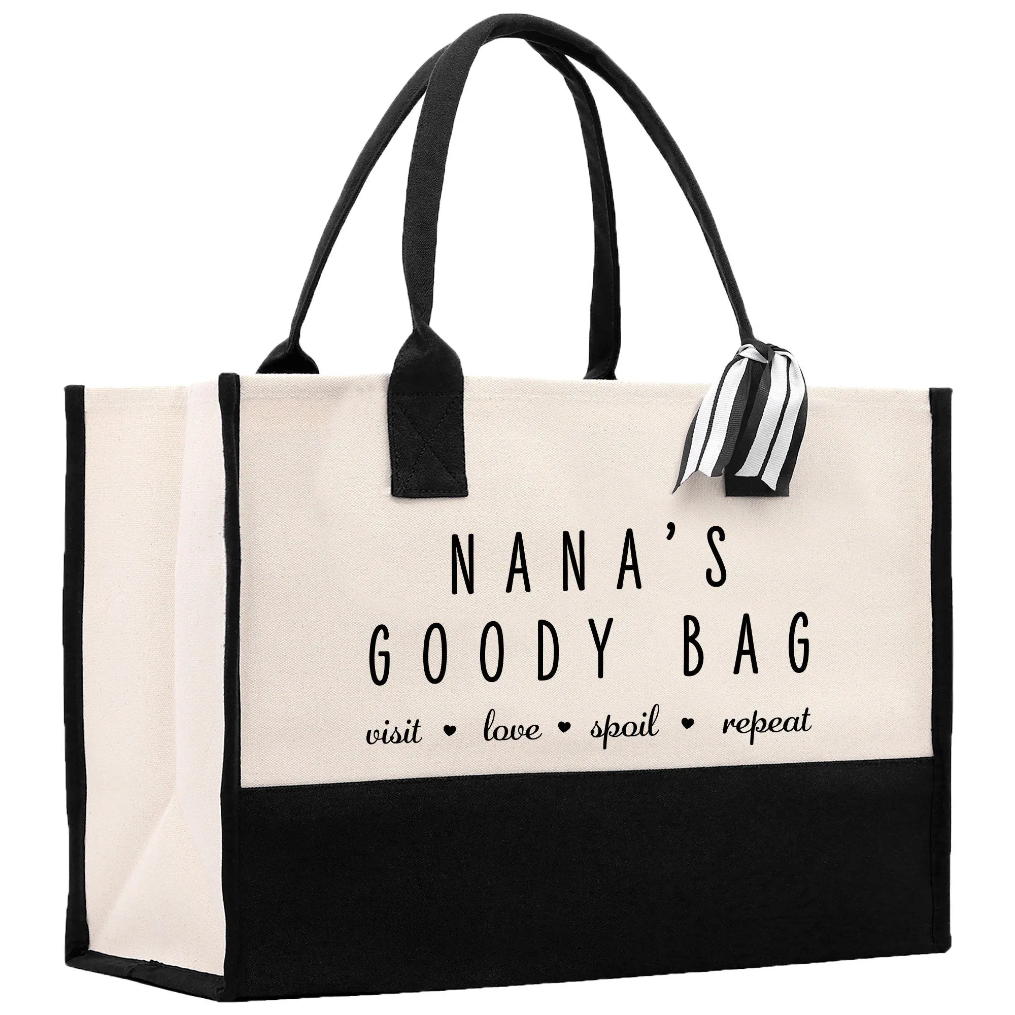 Nana's Goody Bag Visit Love Spoil Repeat Cotton Canvas Tote Bag Nana Bag Grandma Gift Bag Shopping Bag Mothers Day Gift