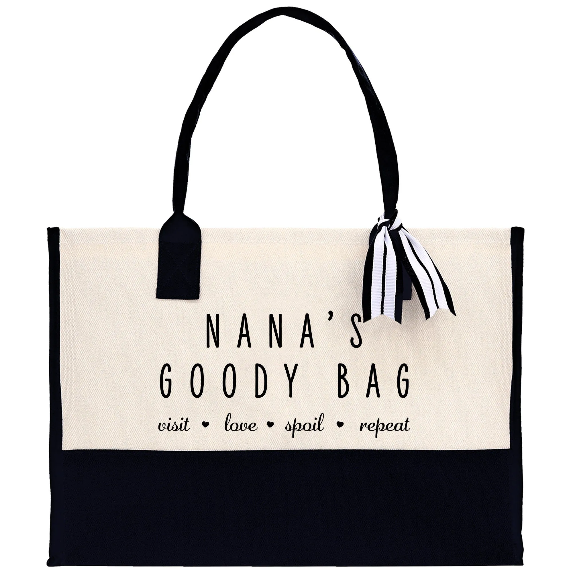 Nana's Goody Bag Visit Love Spoil Repeat Cotton Canvas Tote Bag Nana Bag Grandma Gift Bag Shopping Bag Mothers Day Gift