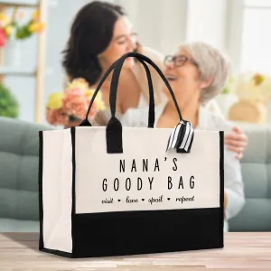 Nana's Goody Bag Visit Love Spoil Repeat Cotton Canvas Tote Bag Nana Bag Grandma Gift Bag Shopping Bag Mothers Day Gift