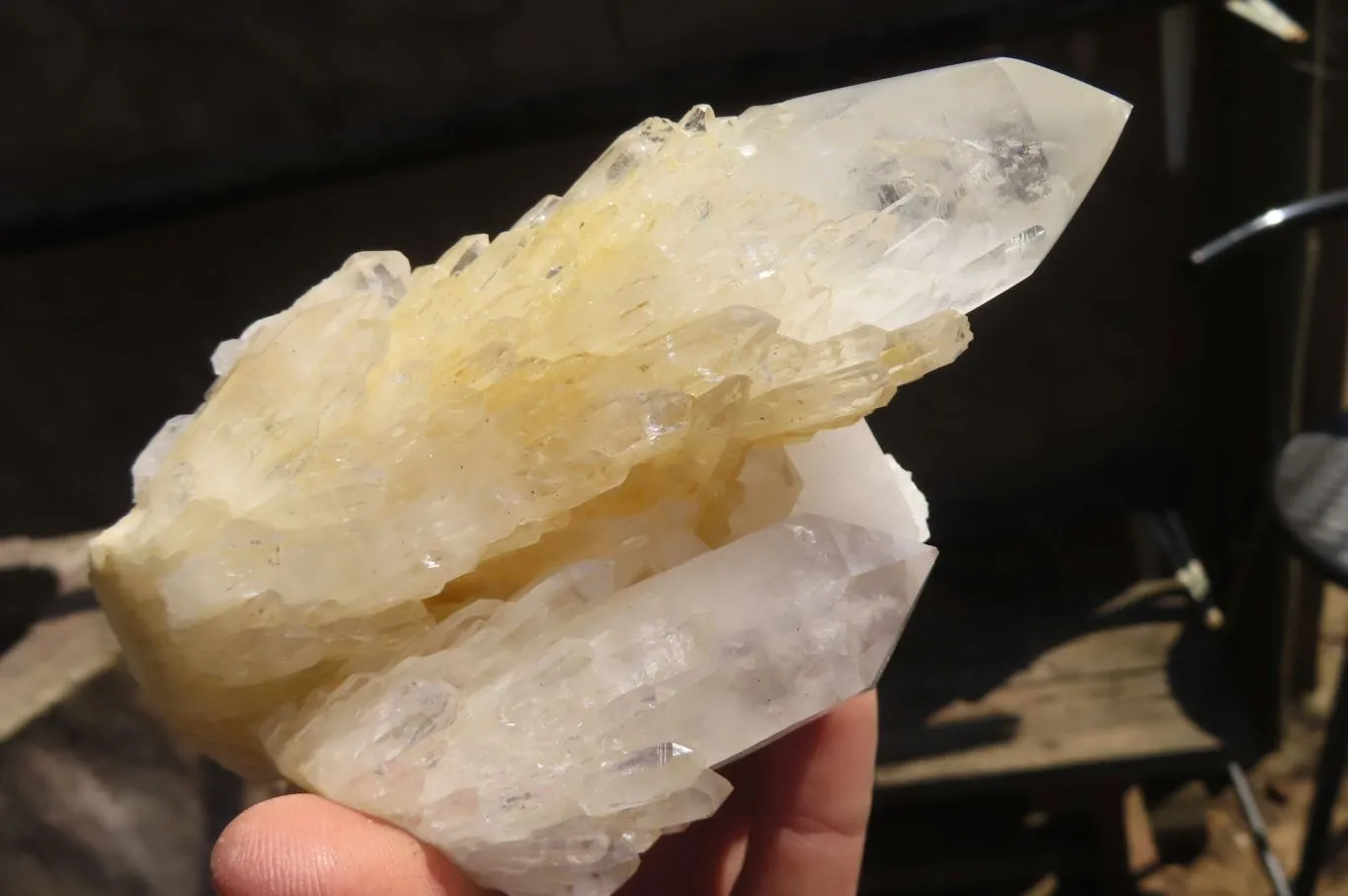 Natural Rare Sugar Quartz Clusters x 2 From Ambatfinhandrana, Madagascar