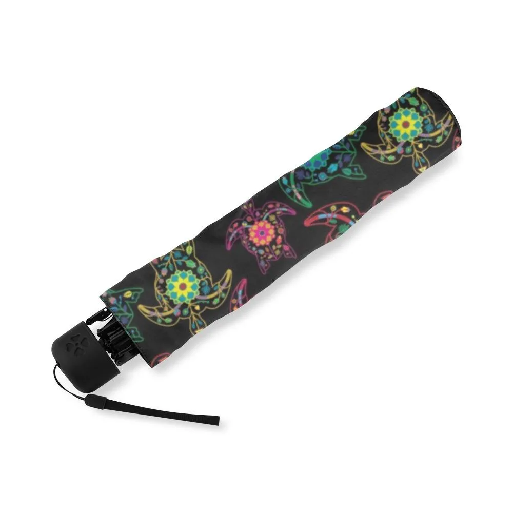 Neon Floral Turtles Foldable Umbrella