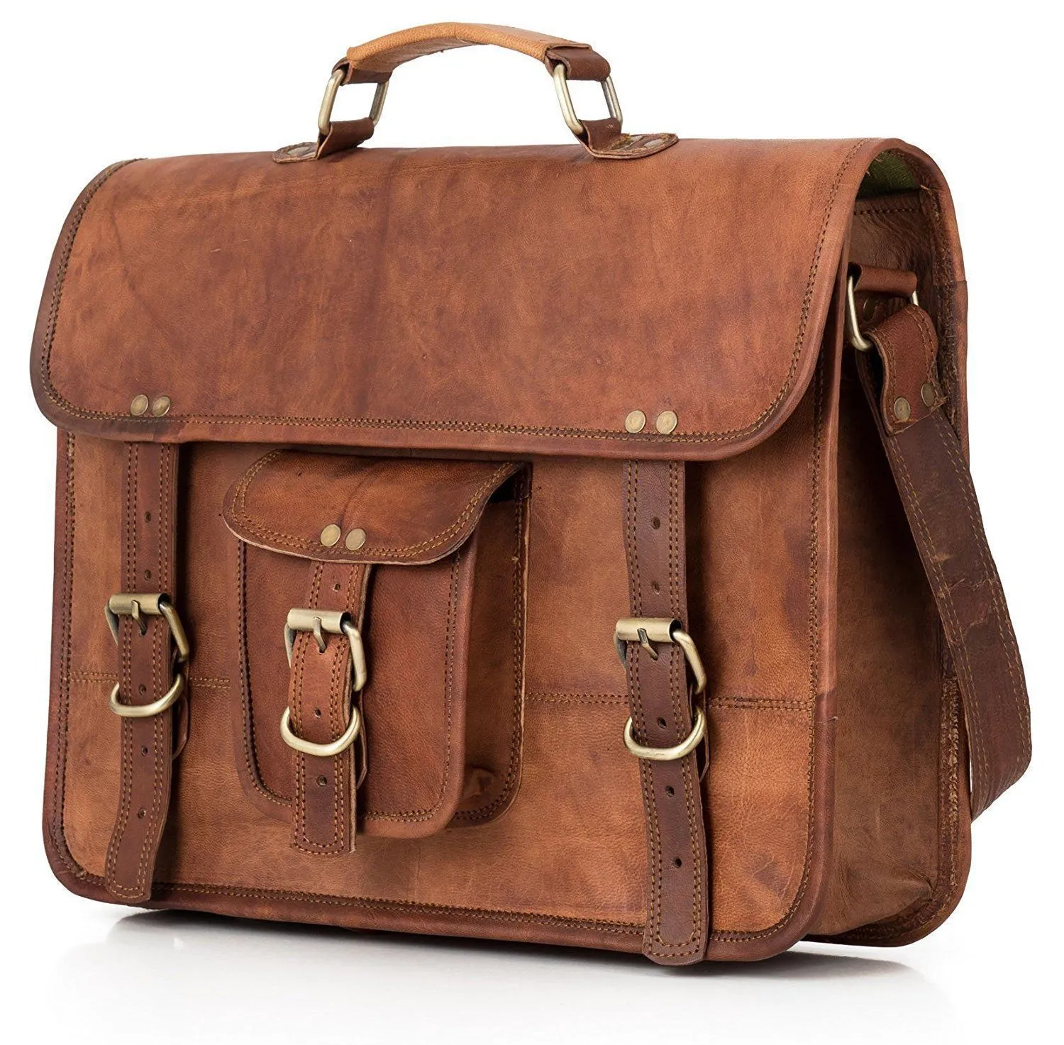 Office Work Leather Messenger Bag