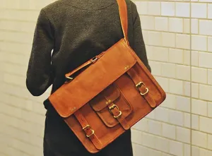 Office Work Leather Messenger Bag