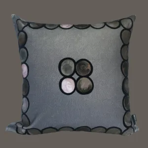 Ombré Circle Velvet Cushion - Grey