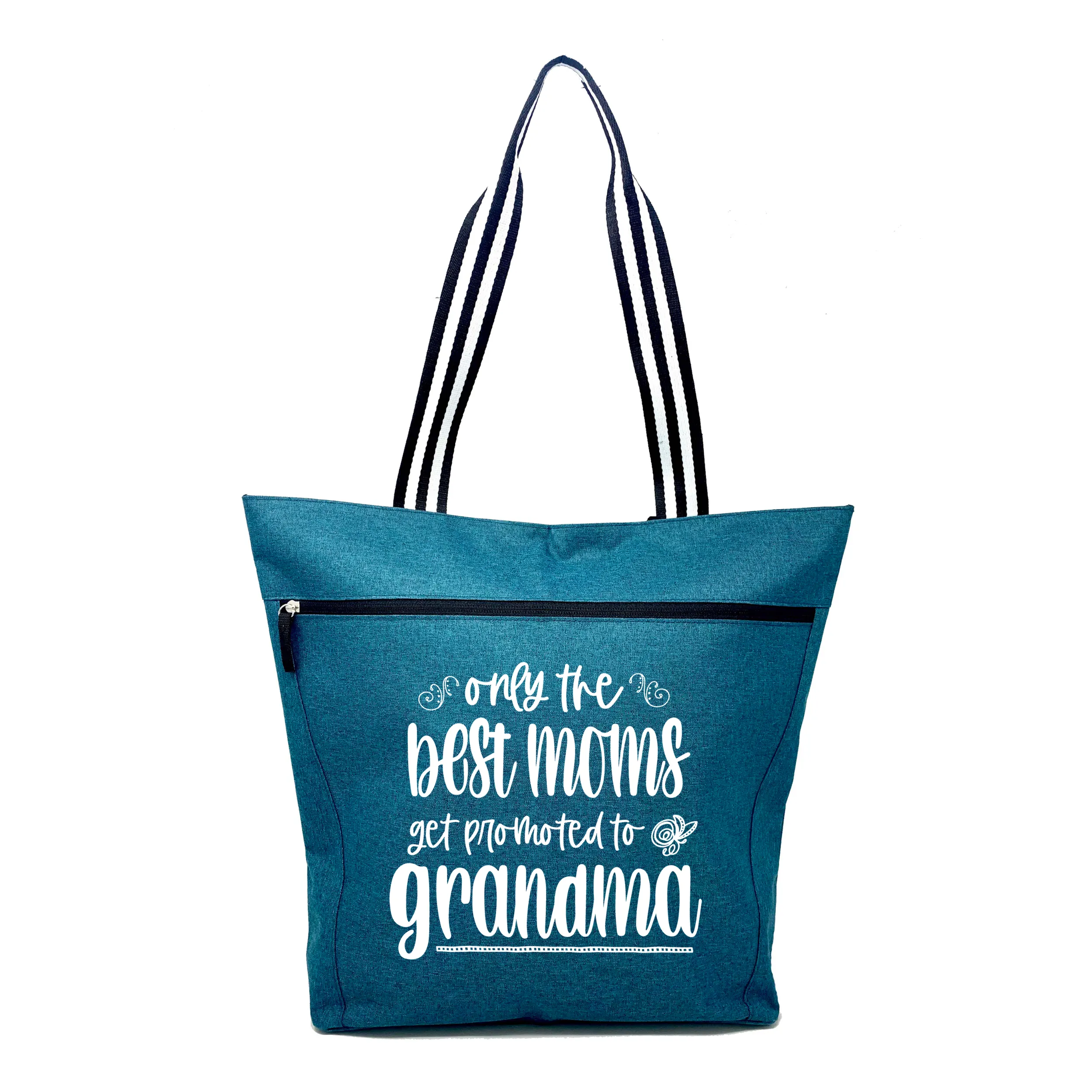 Only The Best Moms Get Promoted to Grandma Lexie Teal Tote Bag for Grandmothers