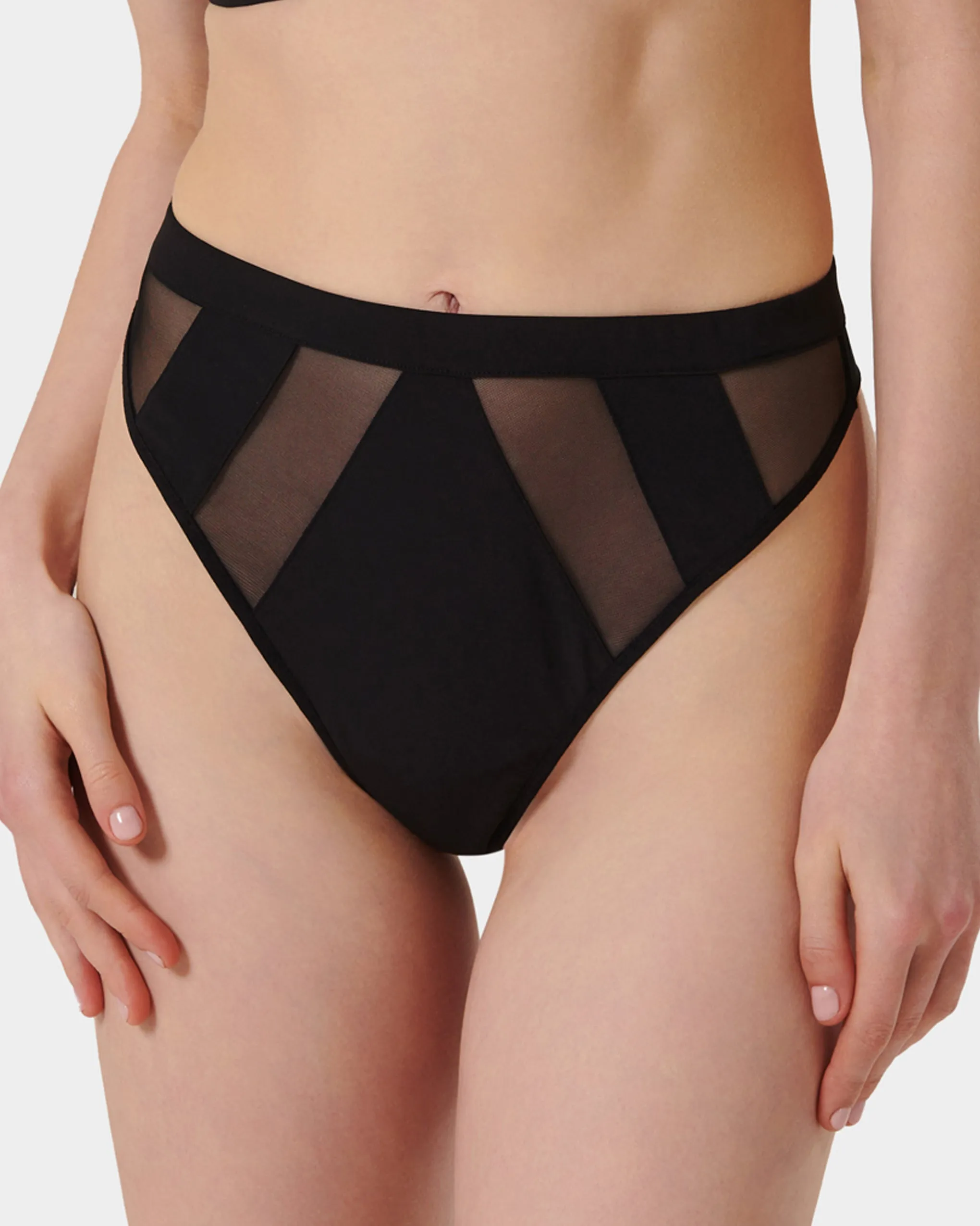 Orla High-Waist Thong Black