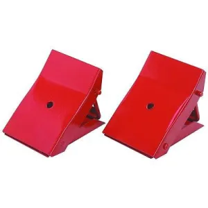 Pair of Folding Metal Steel Tire Wheel Chock Stops for Trailer Car Vehicle Stop