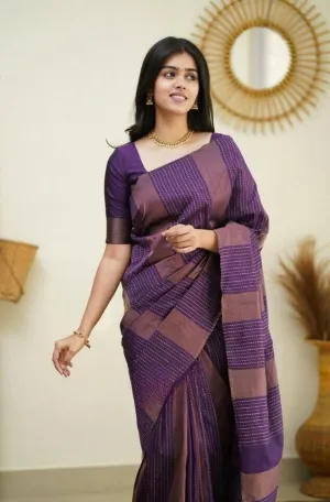 Panoply Purple Soft Silk Saree With Sumptuous Blouse Piece