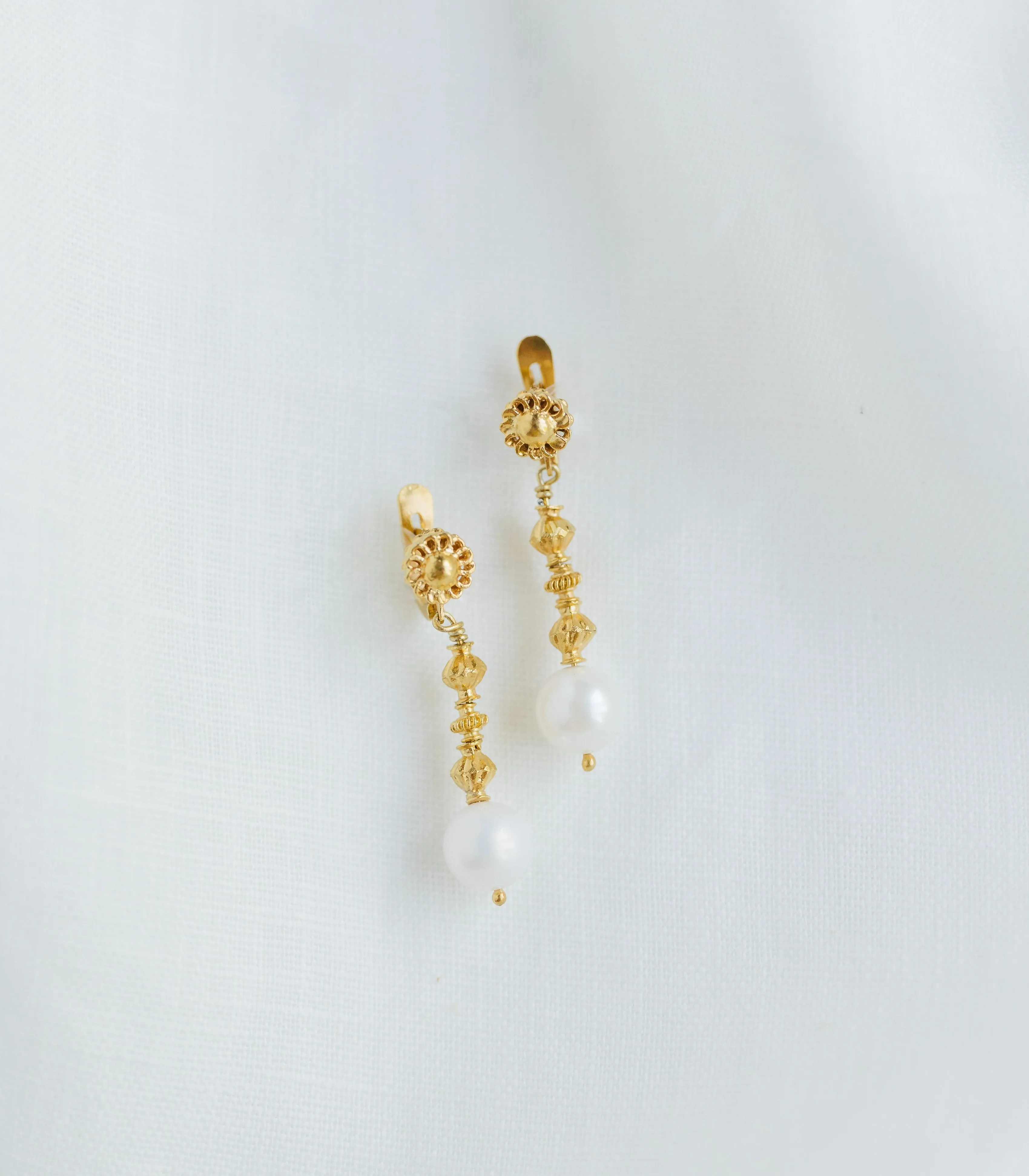 Pearl Tambourine Earrings